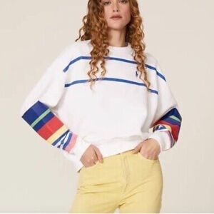 New Polo Ralph Lauren White Striped Sweater